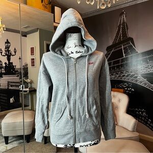 Levi's Light Gray Full-Zip Hooded Sweatshirt